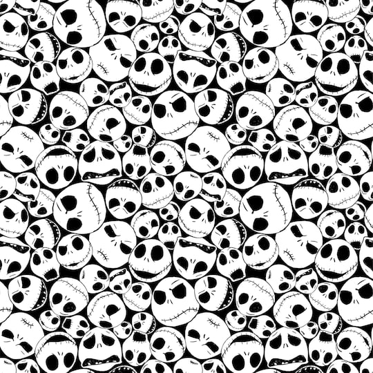 Disney® Nightmare Before Christmas Black & White Jack Skellington Packed Cotton Fabric